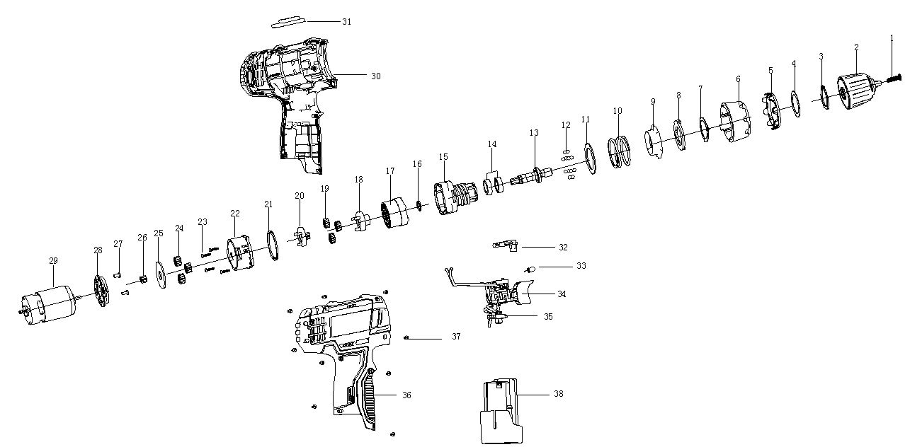 Инструмент [ДШЛ-122-1 КН] - разборная схема